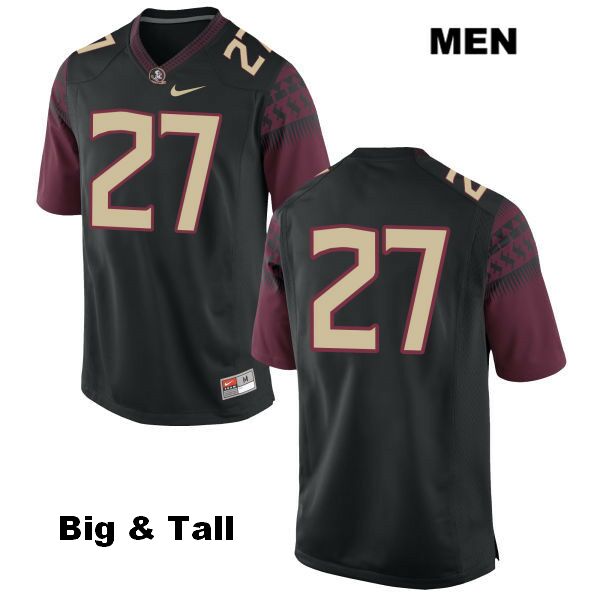 Men's NCAA Nike Florida State Seminoles #27 Ontaria Wilson College Big & Tall No Name Black Stitched Authentic Football Jersey RJB6769EV